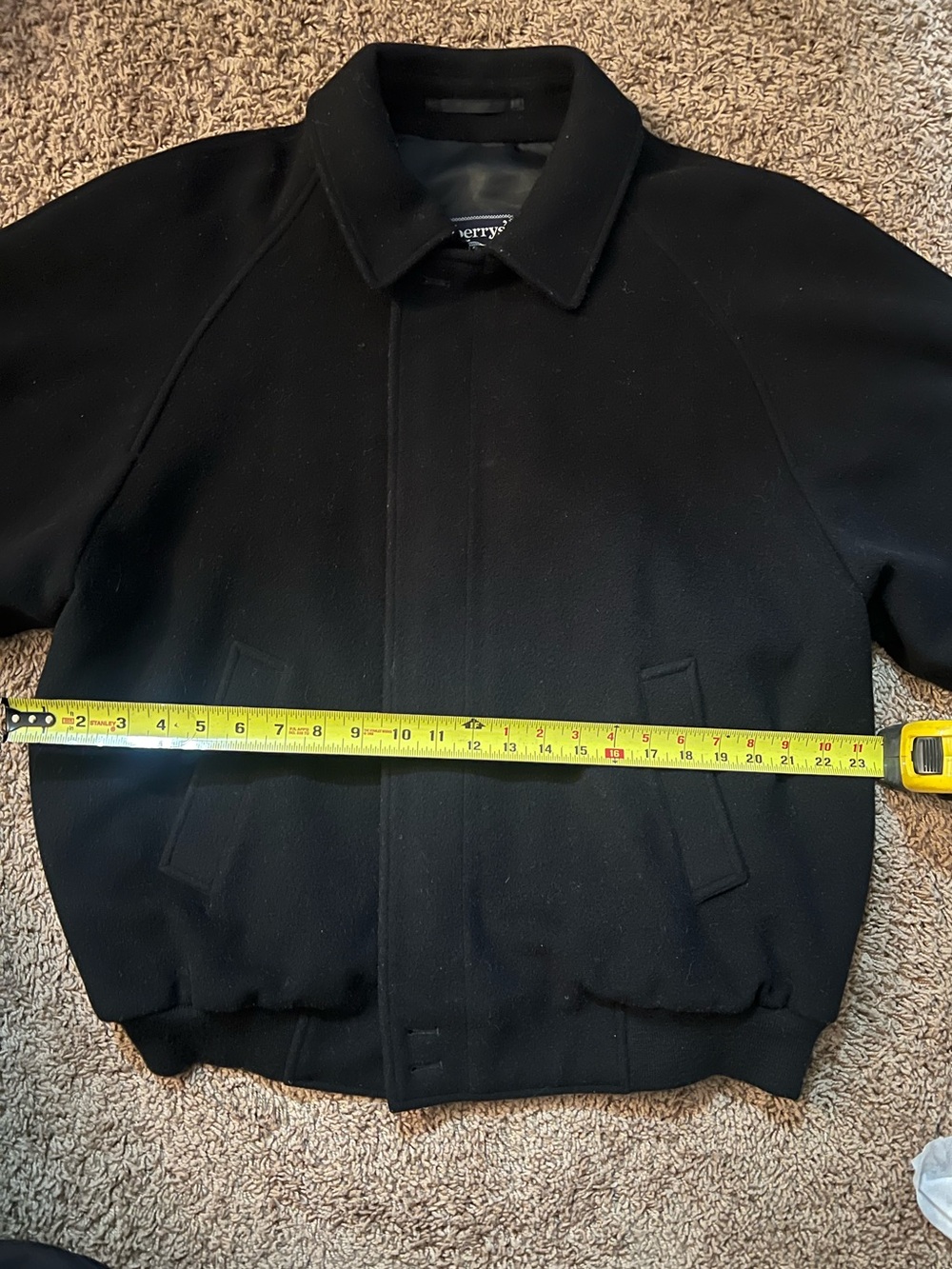 Burberry Black Wool Bomber Jacket